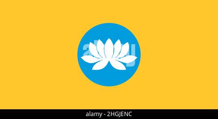 Grand drapeau plat officiel de Kalmykia horizontal Banque D'Images