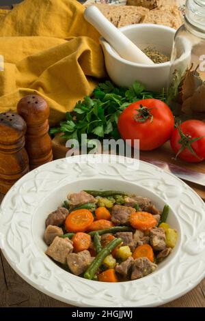 Ragoût de boeuf aux légumes Banque D'Images