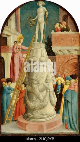 Saint Apollonia détruit un Idol païen - 1442 45c.- tempera su tavola di pioppo 59,4 x 34,7 cm - d'Alemagna Giovanni Banque D'Images