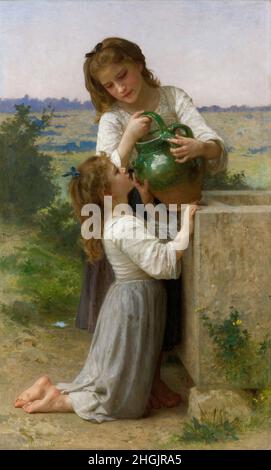 Bouguereau William-Adolphe - Collection privée - À la fontaine - 1897 - huile sur toile 142 x 86,5 cm - Banque D'Images