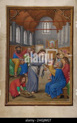 Simon Bening (Flamand - Christ lavant les pieds des Apôtres Banque D'Images