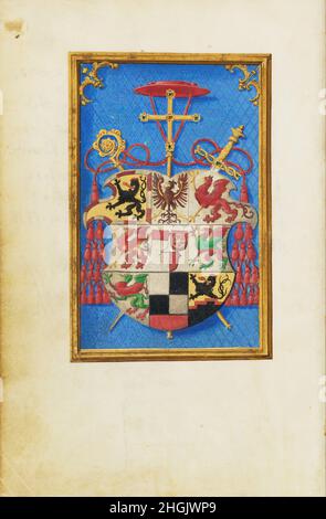 Simon Bening (Flemish - Blazon of Cardinal Albrecht von Brandenburg Stock Photo