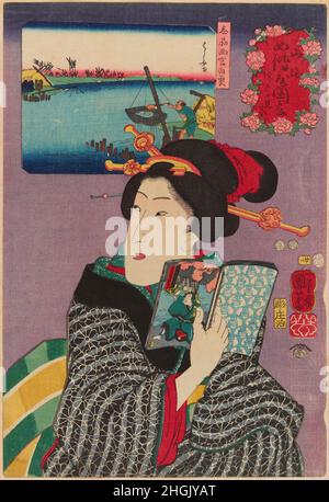 Utagawa Kuniyoshi - Paysages et beautés- sentiment comme lire le volume suivant Banque D'Images