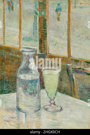 Table de café avec Absinthe - 1887 - huile sur toile 46,3 x 33,2 cm - Van Gogh Vincent Banque D'Images