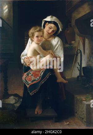 La jeune mère regarde son enfant - huile sur toile 142,2 x 102,9 cm - bo05Bouguereau William-Adolphe Banque D'Images