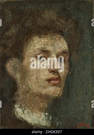 Autoportrait - 1886 - huile sur toile 33 x 24,5 cm - Munch Edvard Banque D'Images