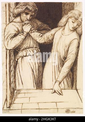 Dante Gabriel Rossetti - Hamlet et Ophelia - étude de composition Banque D'Images