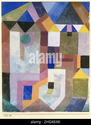 Architecture colorée - 1917 - guazzo sur carta montato sur cartone 26 x 20 cm - Klee Paul Banque D'Images