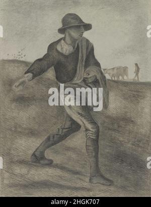 Le Sower - après millet - 1881 - acquerello, matita e penna a inchiostro su carta 48,1 x 36,7 cm - Van Gogh Vincent Banque D'Images