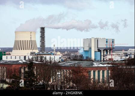 Berlin, Allemagne.20th janvier 2022.Vue sur l'usine de cogénération de Reuter West.Credit: Hannibal Hanschke/dpa/Alay Live News Banque D'Images