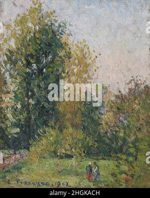 Pissarro Camille - Collection privée - paiement avec deux personnages, Éragny, automne - 1902 - huile sur toile 27,2 x 21,6 cm Banque D'Images