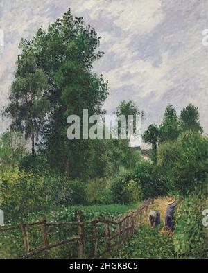 Pissarro Camille - Collection privée - Paysage avec pince, temps gris, Eragny - 1899 - huile sur toile 81,2 x 65 cm Banque D'Images