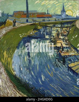 Van Gogh Vincent - Collection privée - le canal Roubine du Roi avec les femmes de toilette - 1888 - huile sur toile 60 x 74 cm Banque D'Images