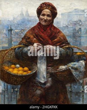 Aleksander Gierymski - une femme juive qui vend des oranges Banque D'Images