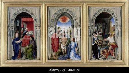 L'autel de Saint-Jean - 1455c.- huile sur bois di quercia 48 x 221 cm - Van der Weyden Rogier Banque D'Images