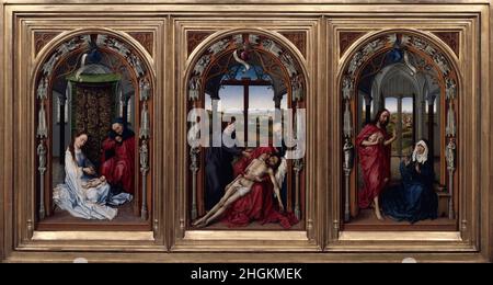 L'autel de notre-Dame - l'autel de Miraflores - 1440c.- huile sur bois di quercia 213 x 43 cm - Van der Weyden Rogier Banque D'Images