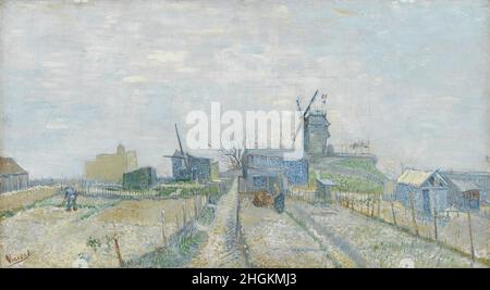 Montmartre, moulins à vent et Allotages - 1887 - huile sur toile 45,2 x 81,4 cm - Van Gogh Vincent Banque D'Images