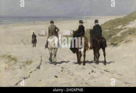 Promenade matinale le long de la plage - 1876 - huile sur toile 43,7 x 68,6 cm - Mauve Anton Banque D'Images