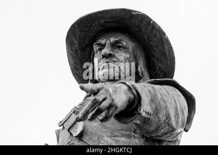 Statue d'Oliver Cromwell, St Ives, Cambridgeshire Banque D'Images