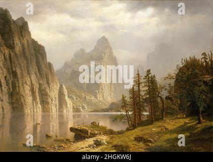 Merced River, Yosemite Valley - 1866 - huile sur toile 91,4 x 127 cm - Bierstadt Albert Banque D'Images