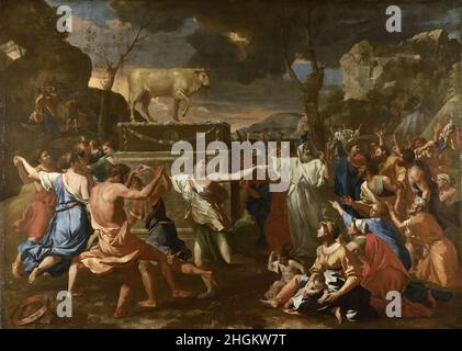 L'adoration du veau d'or - 1633 34 - huile sur toile 153,4 x 211,8 cm - Poussin Nicolas Banque D'Images