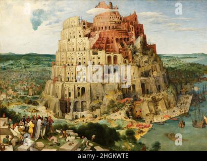 La Tour de Babel - 1563 - huile sur bois 114 x 155 cm - Brueghel Peter il Vecchio Banque D'Images