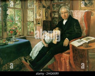 Millais John Everett - Collection privée - James Wyatt et sa petite-fille Mary - 1849 - huile sur toile pas d'info - Banque D'Images