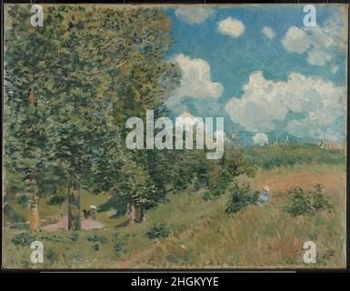 Alfred Sisley - la route de Versailles à Saint-Germain Banque D'Images