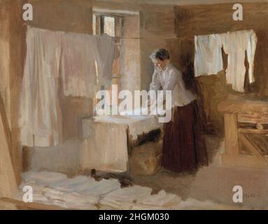 Femme repassage, étude pour les femmes de lavage - 1888 - huile sur toile 59,5 x 75,5 cm - Edelfelt Albert Banque D'Images