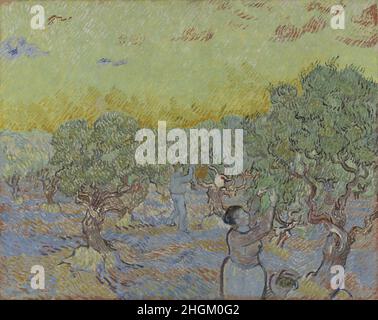 oliveraie avec deux cueilleurs d'olives - 1889 - huile sur toile 73,3 x 92,2 cm - Van Gogh Vincent Banque D'Images