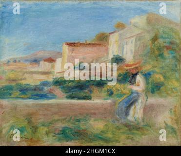 Renoir Auguste - Collection privée assise, la Maison de la poste à Cagnes - 1900C.- huile sur toile 31,3 x 38,6 cm Banque D'Images