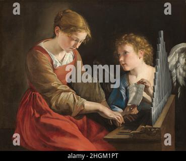 Con Giovanni Lanfranco - Saint Cecilia et un Ange - 1617 18 - huile sur toile 87,5 x 108 cm - Gentileschi Orazio Banque D'Images