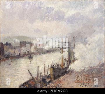 Bateaux à vapeur dans le port de Rouen - 1896 - huile sur toile 45,7 x 54,6 cm - pi10Pissarro Camille Banque D'Images