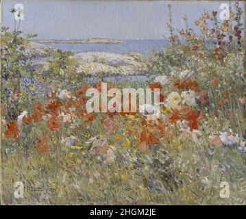 Jardin de Celia Thaxter, îles de Shoals, Maine - 1890 - huile sur toile 45,1 x 54,6 cm - Hassam Childe Banque D'Images