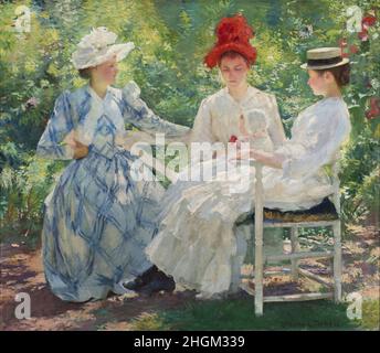 Trois Sœurs— Une étude en juin onnlight - 1890 - huile sur toile 89,2 x 101,9 cm - Tarbell Edmund Banque D'Images