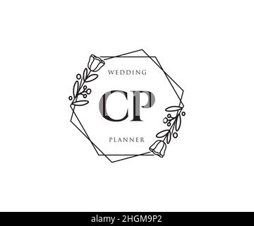 Logo CP féminin.Utilisable pour les logos nature, salon, Spa, cosmétique et Beauté.Elément de modèle de logo Flat Vector. Illustration de Vecteur