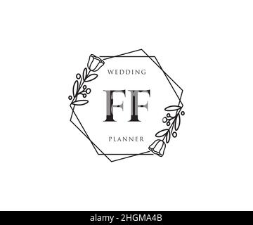 Logo FF féminin.Utilisable pour les logos nature, salon, Spa, cosmétique et Beauté.Elément de modèle de logo Flat Vector. Illustration de Vecteur