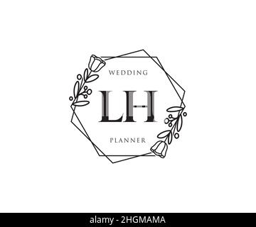 Logo LH féminin.Utilisable pour les logos nature, salon, Spa, cosmétique et Beauté.Elément de modèle de logo Flat Vector. Illustration de Vecteur