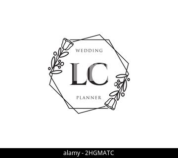 Logo LC féminin.Utilisable pour les logos nature, salon, Spa, cosmétique et Beauté.Elément de modèle de logo Flat Vector. Illustration de Vecteur