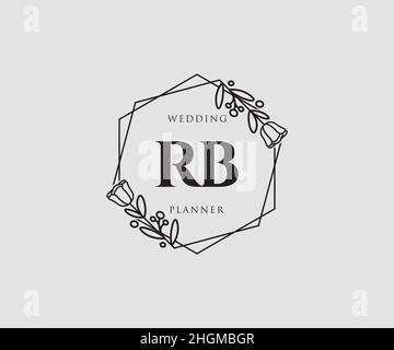 Logo RB féminin.Utilisable pour les logos nature, salon, Spa, cosmétique et Beauté.Elément de modèle de logo Flat Vector. Illustration de Vecteur