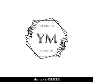 Logo YM féminin.Utilisable pour les logos nature, salon, Spa, cosmétique et Beauté.Elément de modèle de logo Flat Vector. Illustration de Vecteur