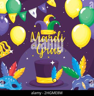 carte happy mardi gras Illustration de Vecteur