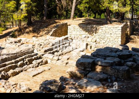 Vue imprenable sur les ruines du palais de Knossos en Crète, Héraklion, Grèce Banque D'Images