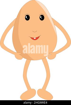 Illustration vectorielle de dessin animé à motif œufs souriant et joyeux Illustration de Vecteur