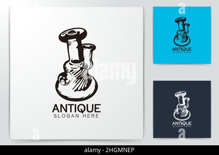 Idées de logos pour les expositions de céramique antique.Logo inspiration.Illustration du vecteur de modèle.Isolé sur fond blanc Illustration de Vecteur