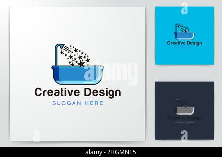 Meilleures Idées de logo de bain. Logo inspiration. Illustration Du Vecteur De Modèle. Isolé Sur Fond Blanc Illustration de Vecteur