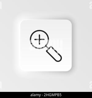 Dans l'icône de vecteur de zoom.Élément de l'outil de conception pour le concept mobile et le vecteur d'applications Web.Icône de vecteur de style neumorphe mince pour la conception de site Web sur neumorphe Illustration de Vecteur