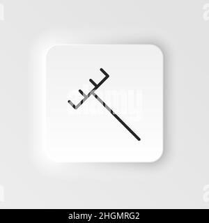 Jardin, icône de vecteur de râteau.Élément de l'outil de conception pour le concept mobile et le vecteur d'applications Web.Icône de vecteur de style neumorphe mince pour la conception de site Web sur neumo Illustration de Vecteur
