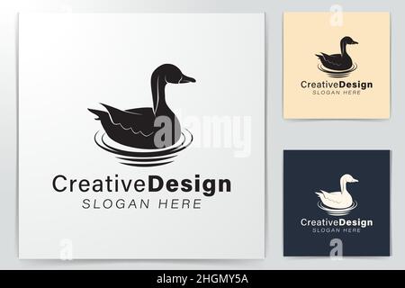Idées modernes de logo de canard / cygne. Logo inspiration. Illustration Du Vecteur De Modèle. Isolé Sur Fond Blanc Illustration de Vecteur