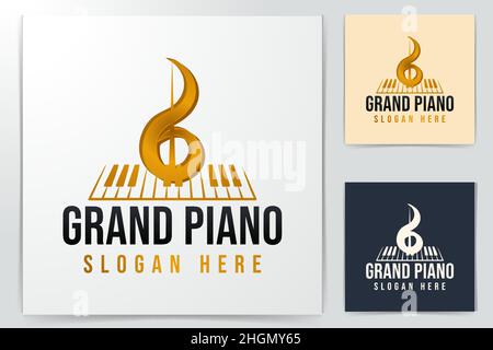 Idées De Logo Grand Piano. Logo inspiration. Illustration Du Vecteur De Modèle. Isolé Sur Fond Blanc Illustration de Vecteur